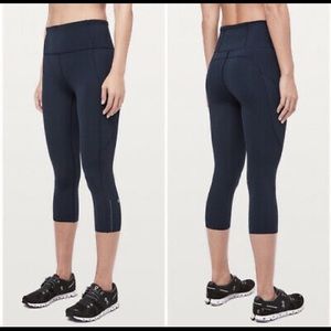 Lululemon fast and free reflective leggings navy 4